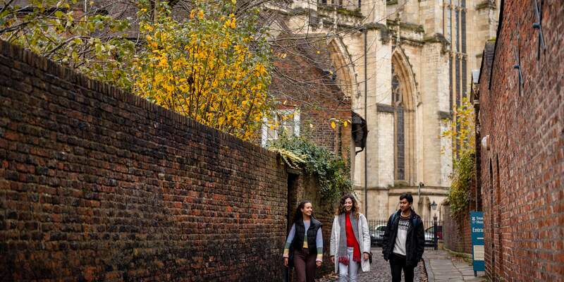 students walking in york